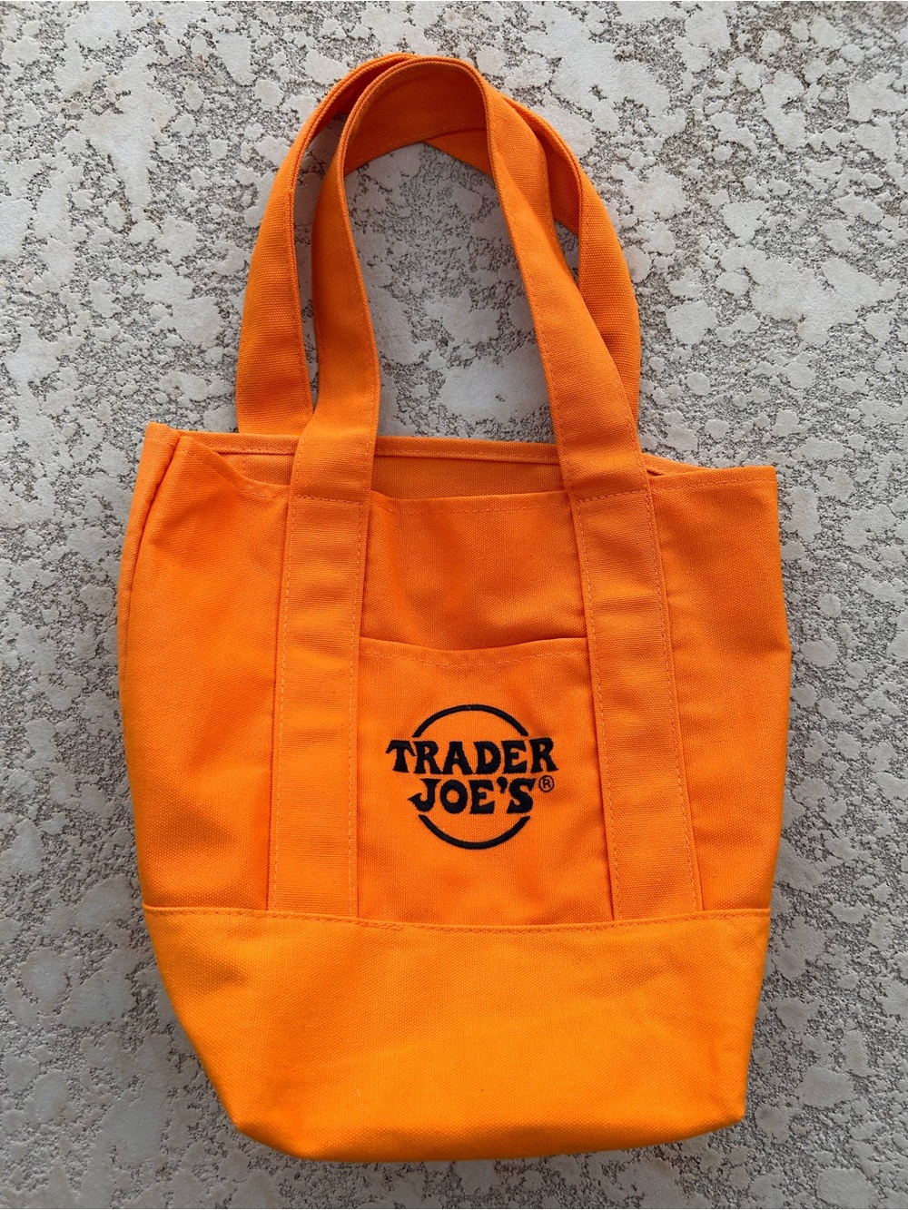 Trader Joes Halloween Mini Tote Canvas Orange - Picture 3 of 8